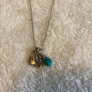 Sterling silver & turquoise charm necklace